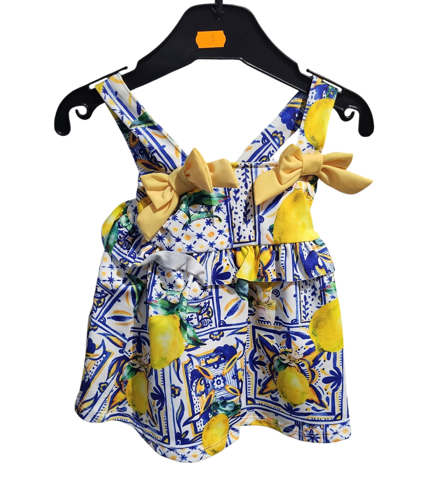 Girls Summer Dress With Lemon Print- Age 3 to 18 Months