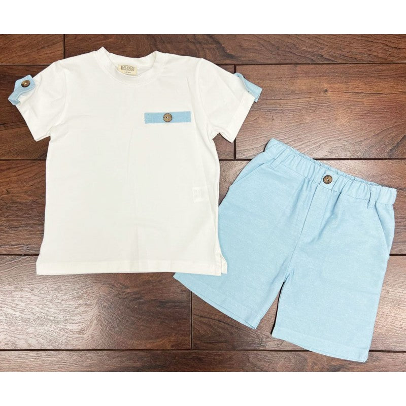 Boys Shorts And T-Shirt Set- Blue