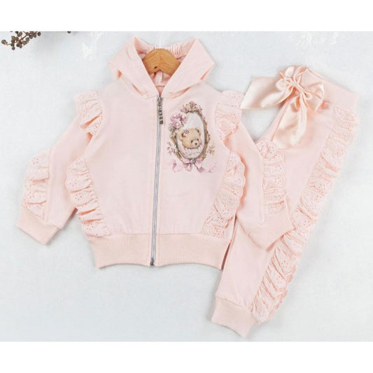 girls pink tracksuit