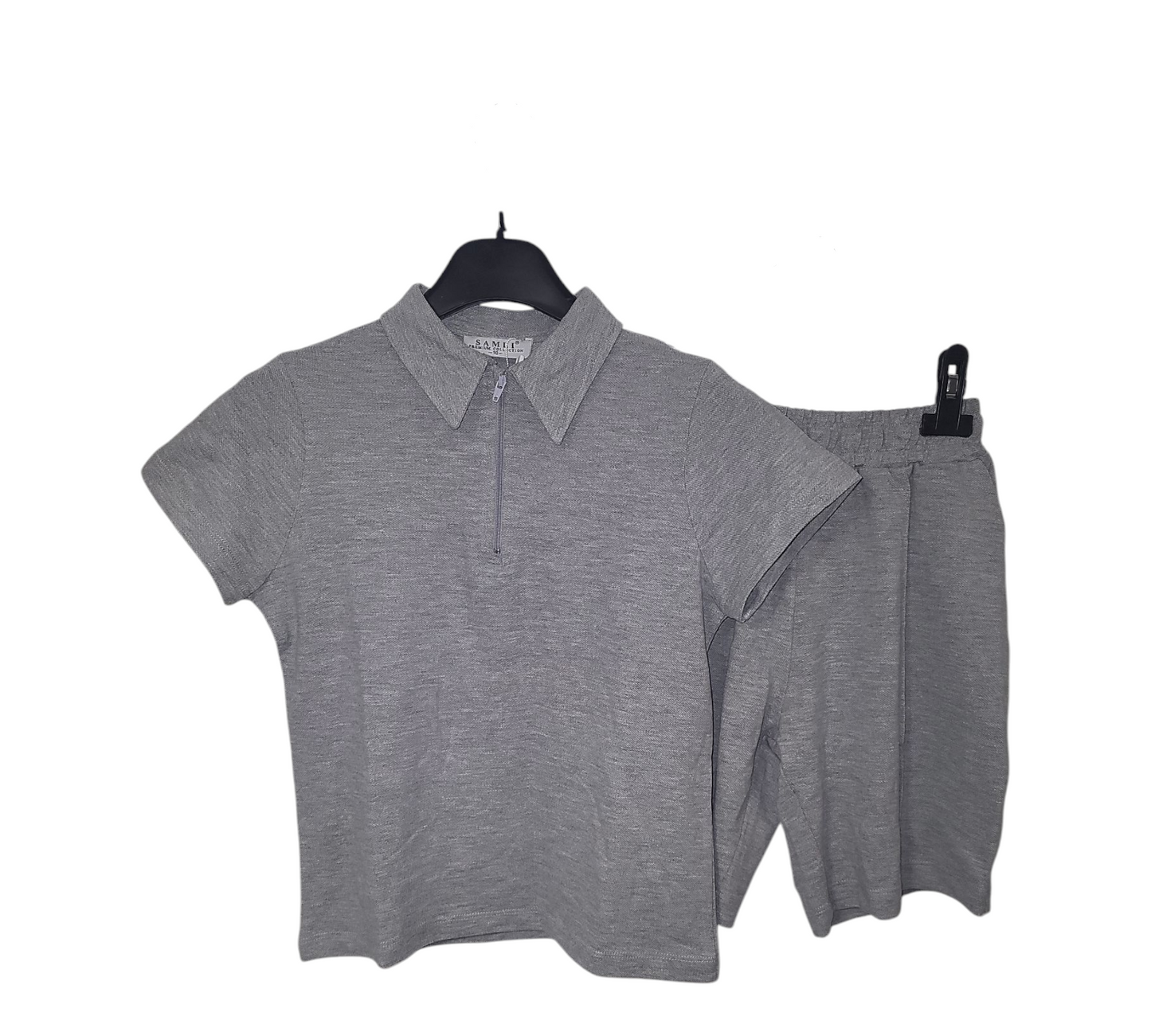 Boys Grey Polo Shirt & Piped Shorts Set- Ages 2 to 10