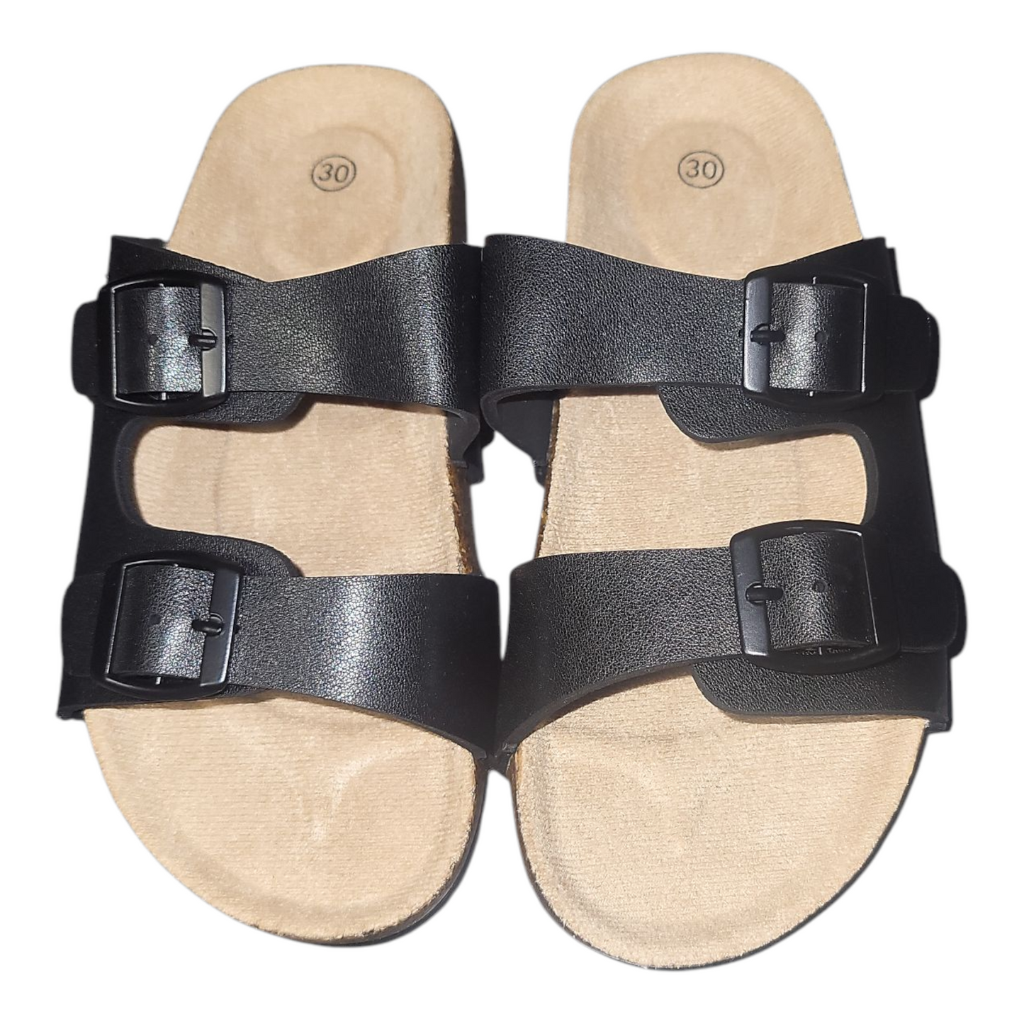 Boy's Birkenstock Style Sandal Slider- Black, Navy & Taupe