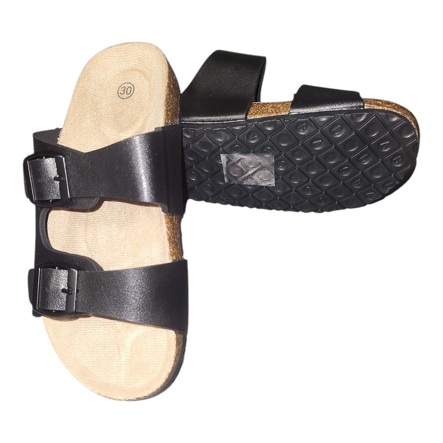 Boy's Birkenstock Style Sandal Slider- Black, Navy & Taupe