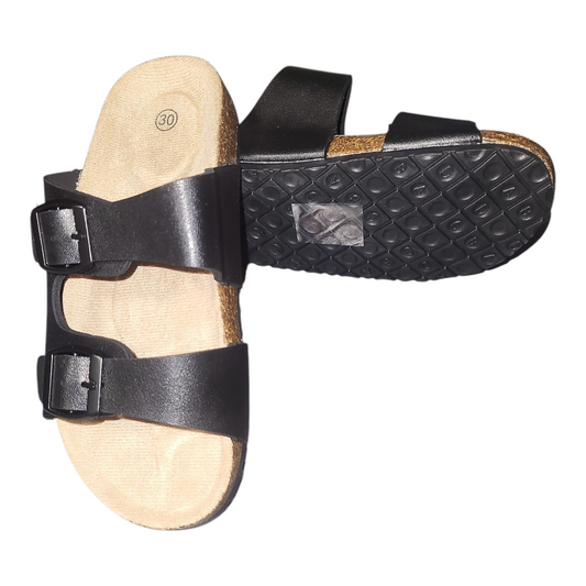 Boy's Birkenstock Style Sandal Slider- Black, Navy & Taupe