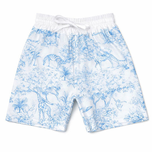Blue Animal Print boys swim shorts