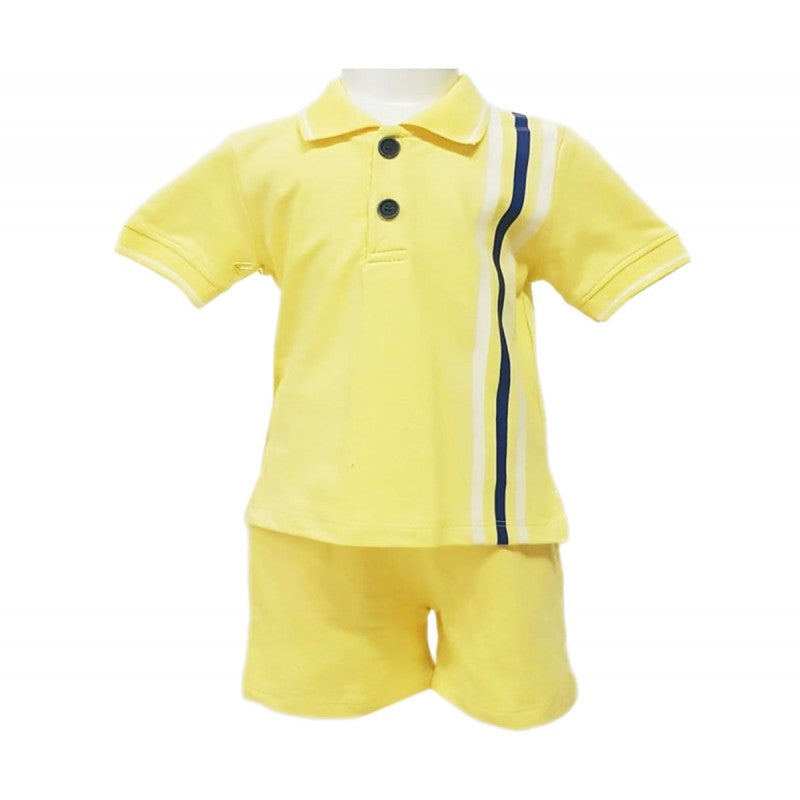 Boy's Polo T-Shirt & Shorts Set- Sky Blue or Beige- Ages 1 to 8 Years