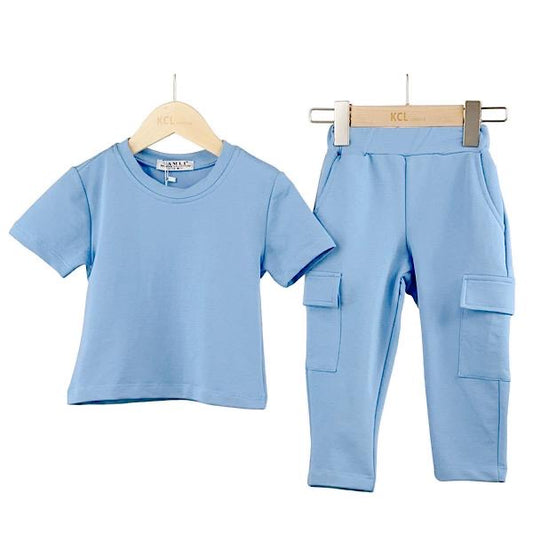 Boys Sky Blue 2pc T-Shirt Set 4039