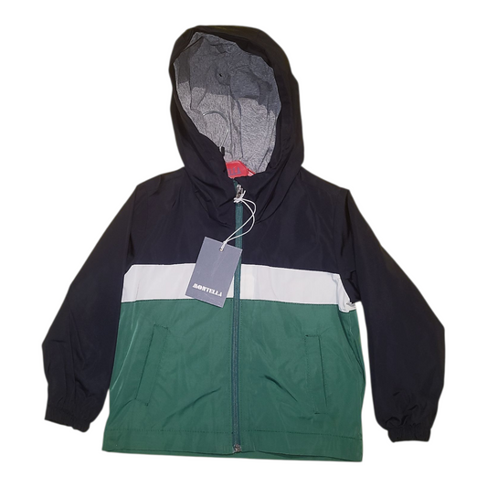 Boys blue green rain jacket
