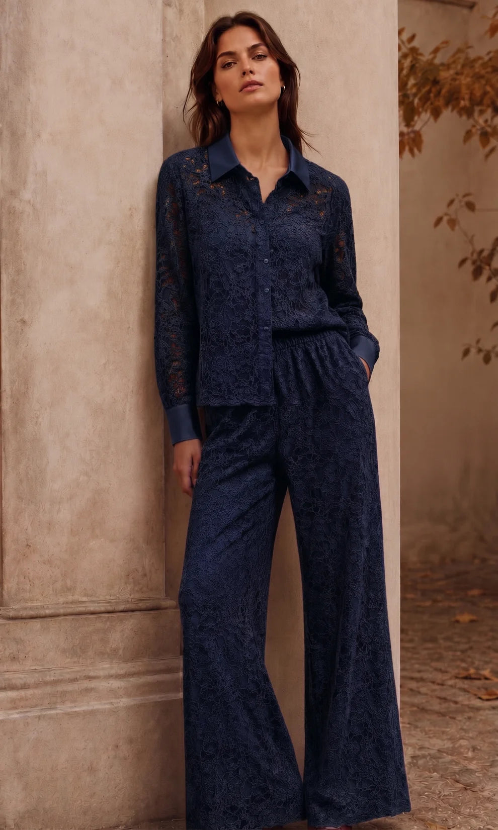 Women's Sasha Lace Shirt And Trouser