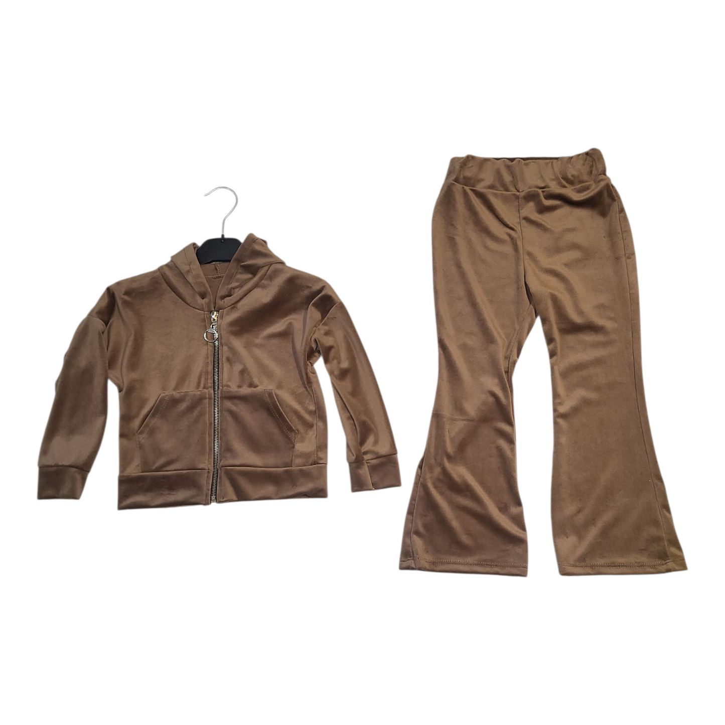 Girls Juicy Hooded Zipped Jacket & Wide Bottom Trousers Lounge Wear Set