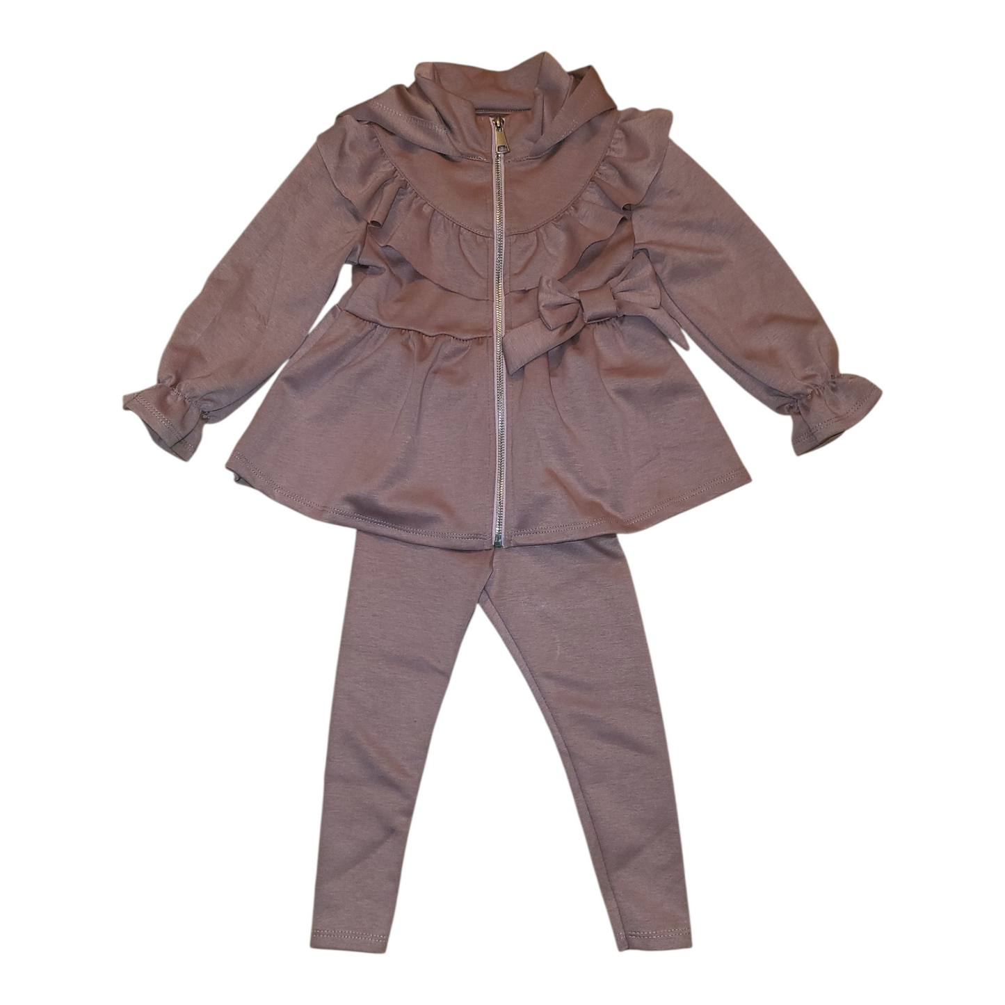 Girls hooded lounge suit dusty pink