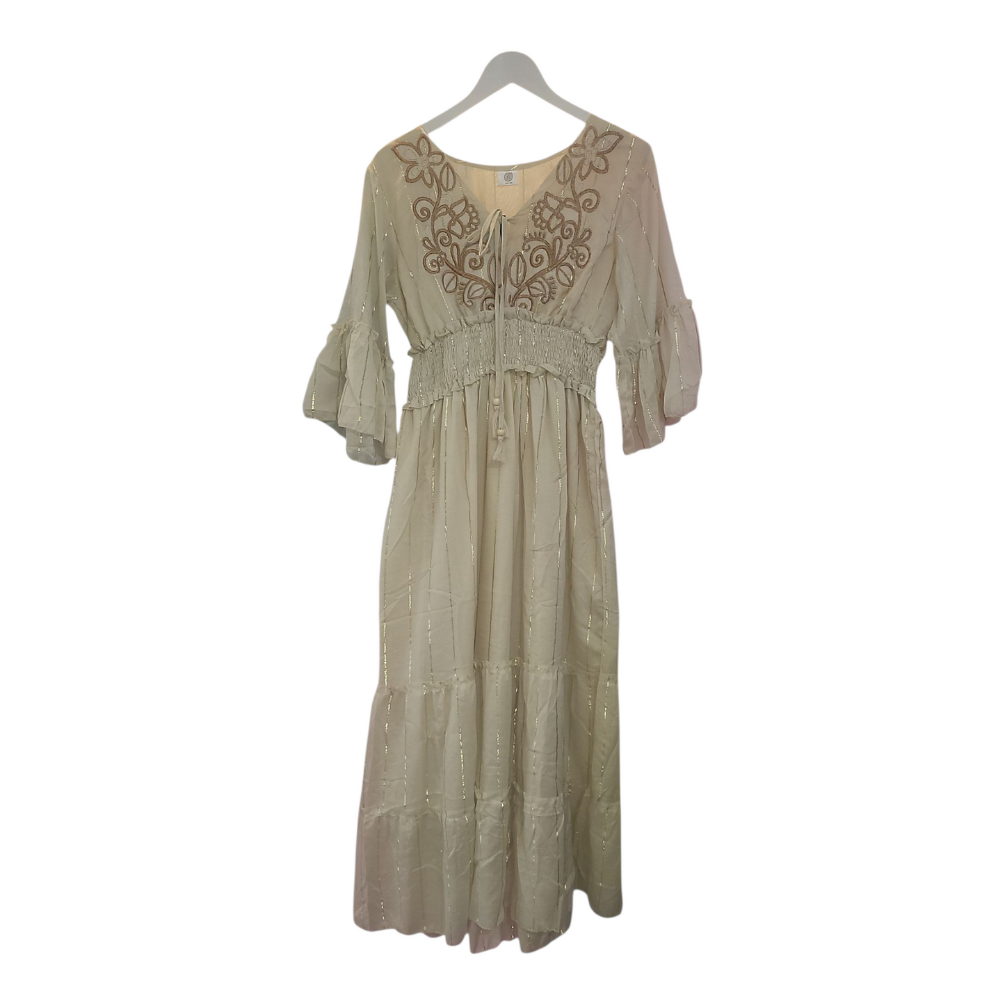 Women's Long Boho Dress- Beige, White, Mint- One Size