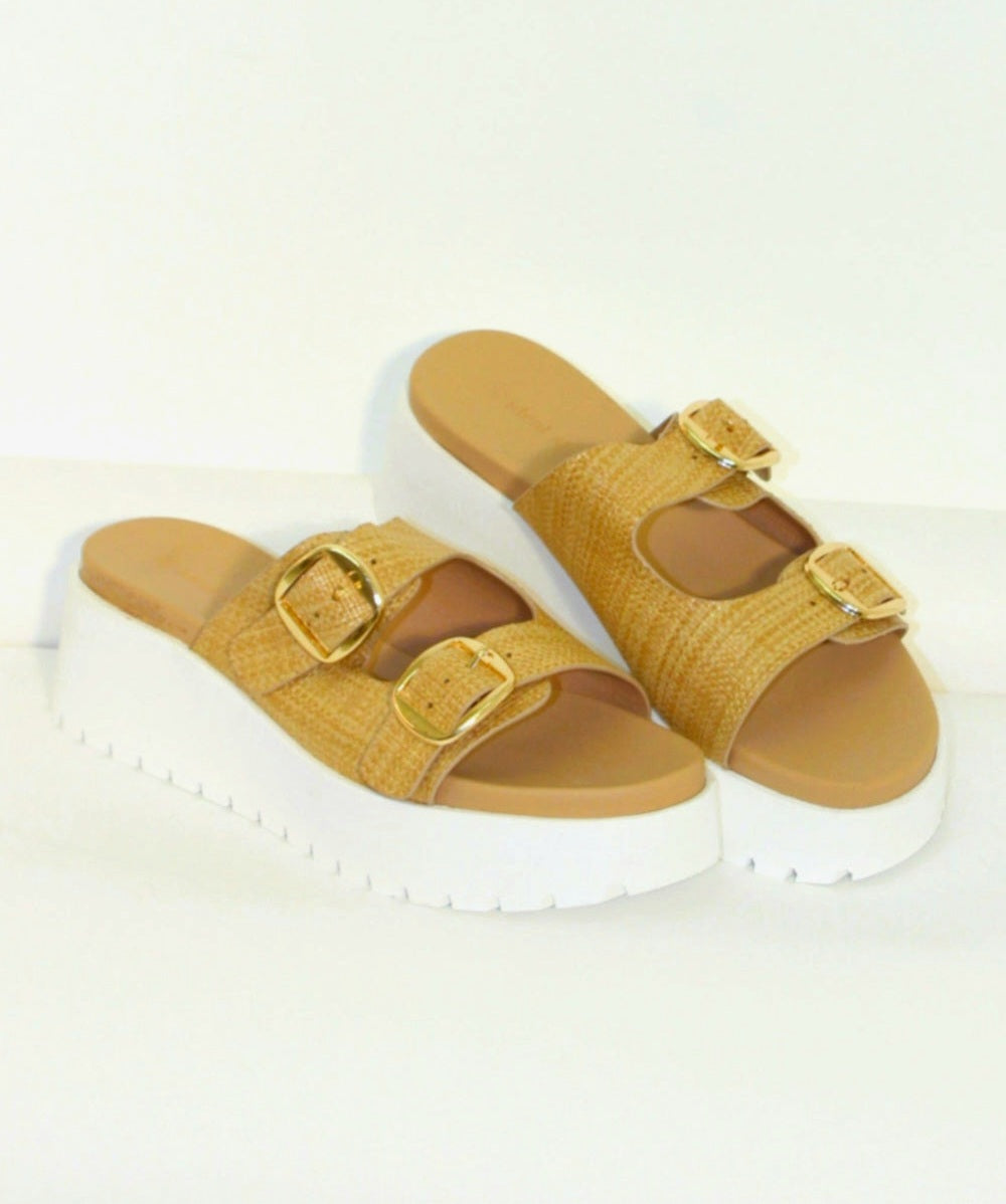 Women’s Chunky Adjustable Double Buckle Slider Sandal