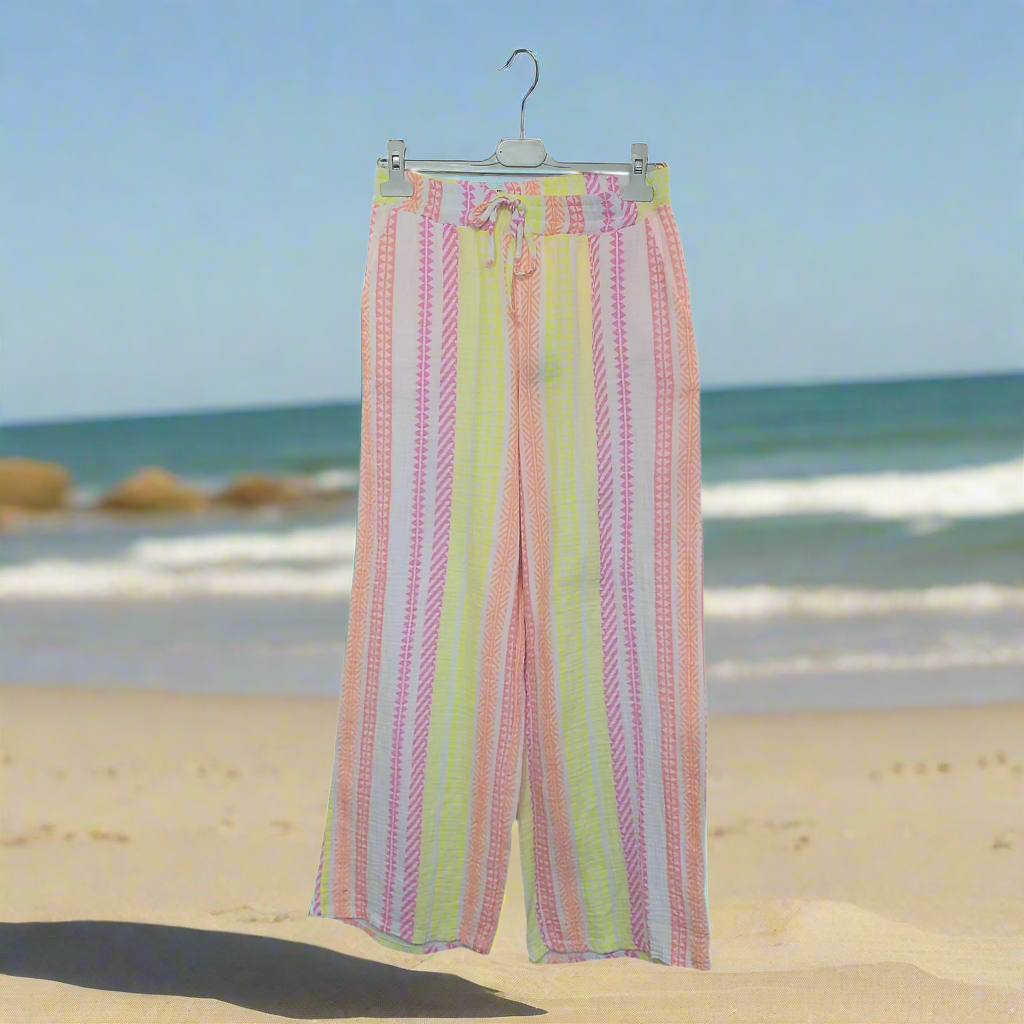 women's neon wide leg trousers