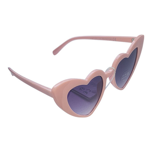 Girl's Heart Shape Sunglasses- UV 400 Protection- Black, Pink, Red & Purple