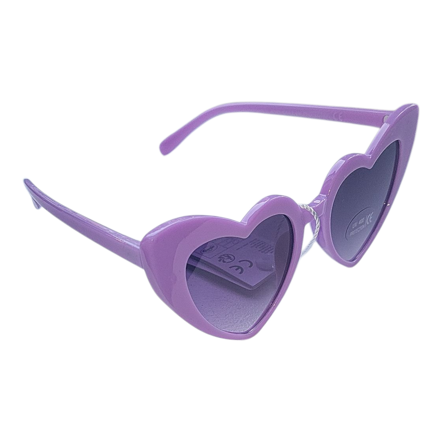 Girl's Heart Shape Sunglasses- UV 400 Protection- Black, Pink, Red & Purple