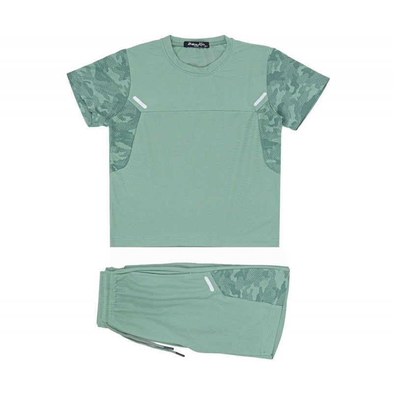 Boys T-Shirt And Shorts Set- Khaki