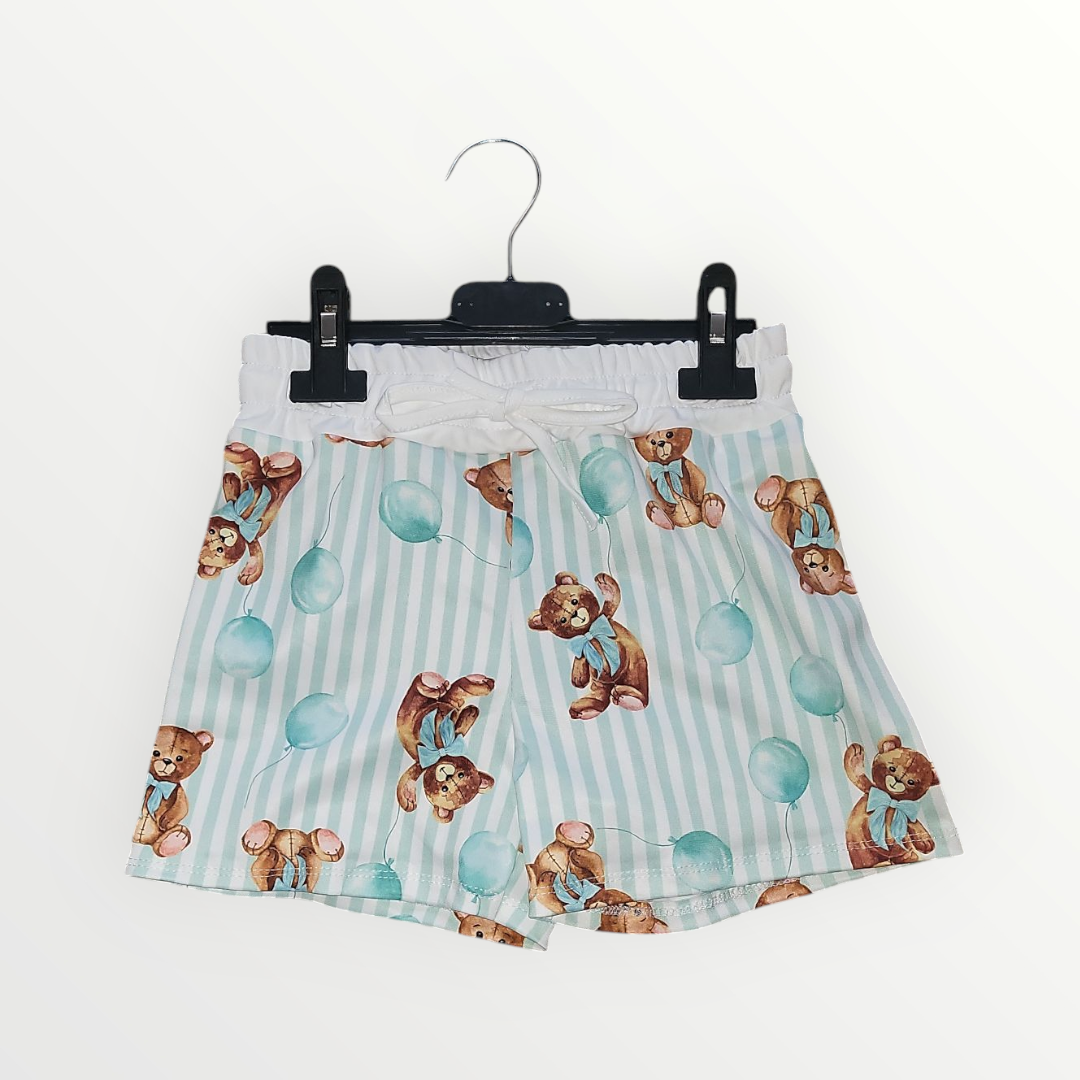 Boys Italian Styled Swimming Shorts- Teddy & Balloon Print- Various Colours