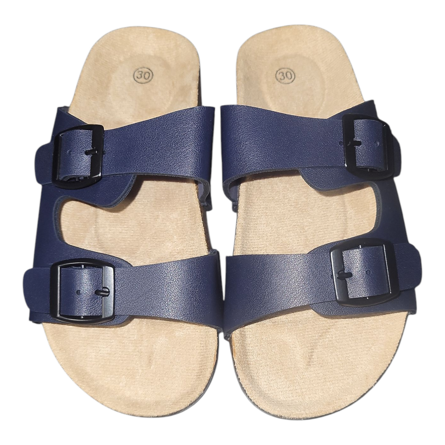 Boy's Birkenstock Style Sandal Slider- Black, Navy & Taupe