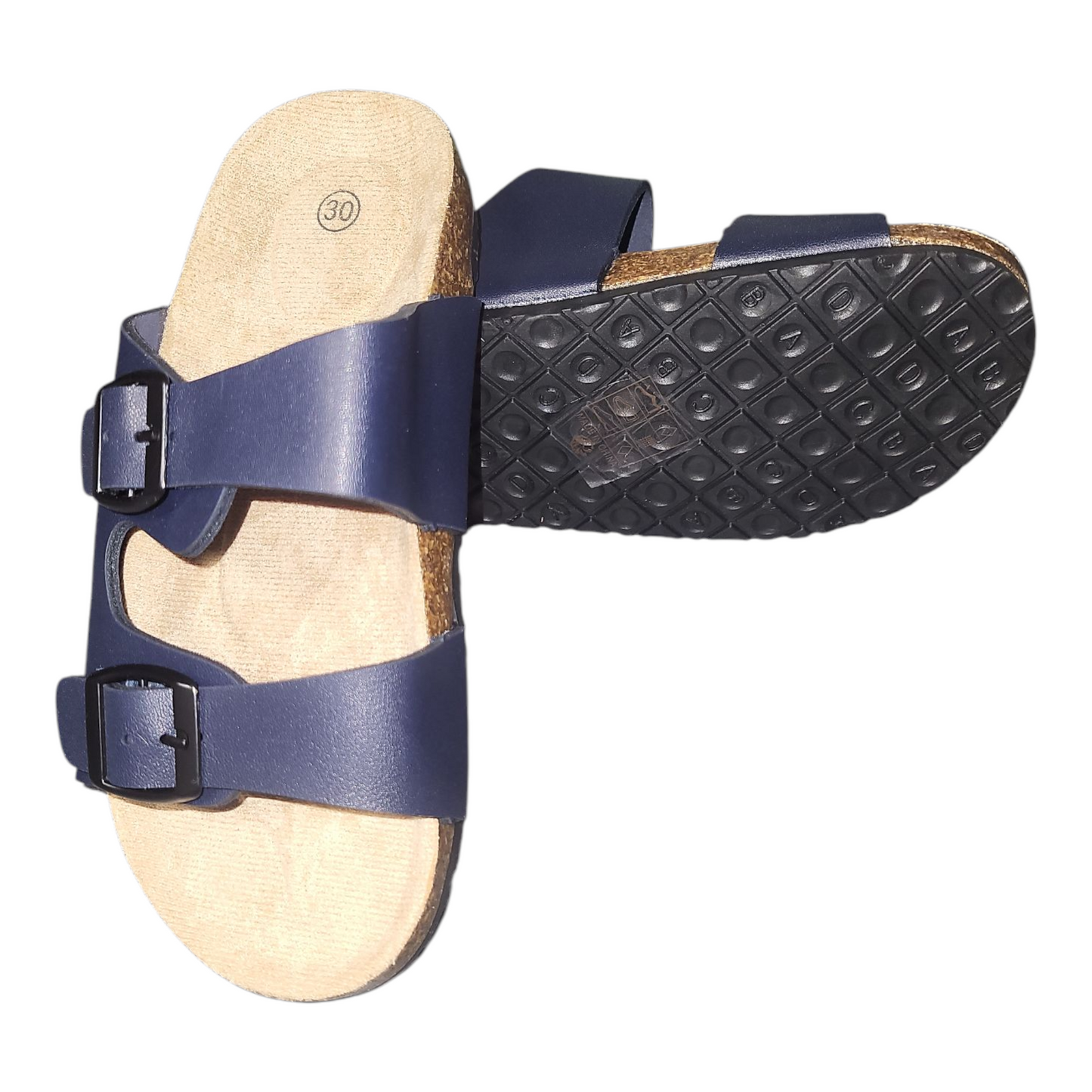 Boy's Birkenstock Style Sandal Slider- Black, Navy & Taupe