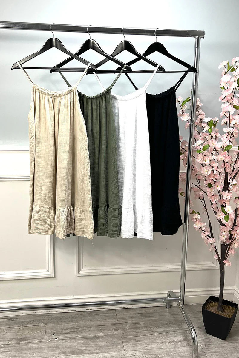 Women's Thin Strap Linen Dress