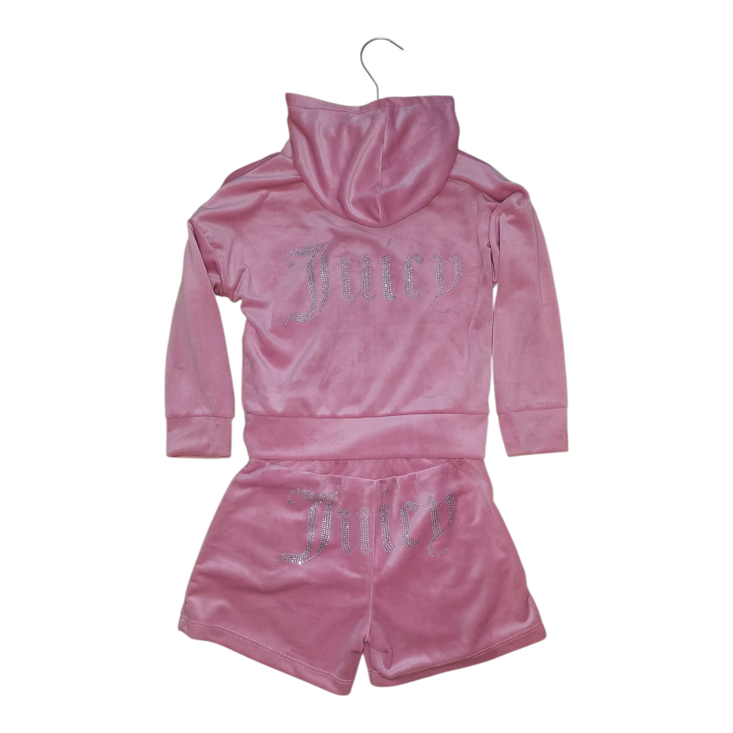 Pink Juicy velour jacket and shorts set