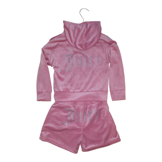 Pink Juicy velour jacket and shorts set
