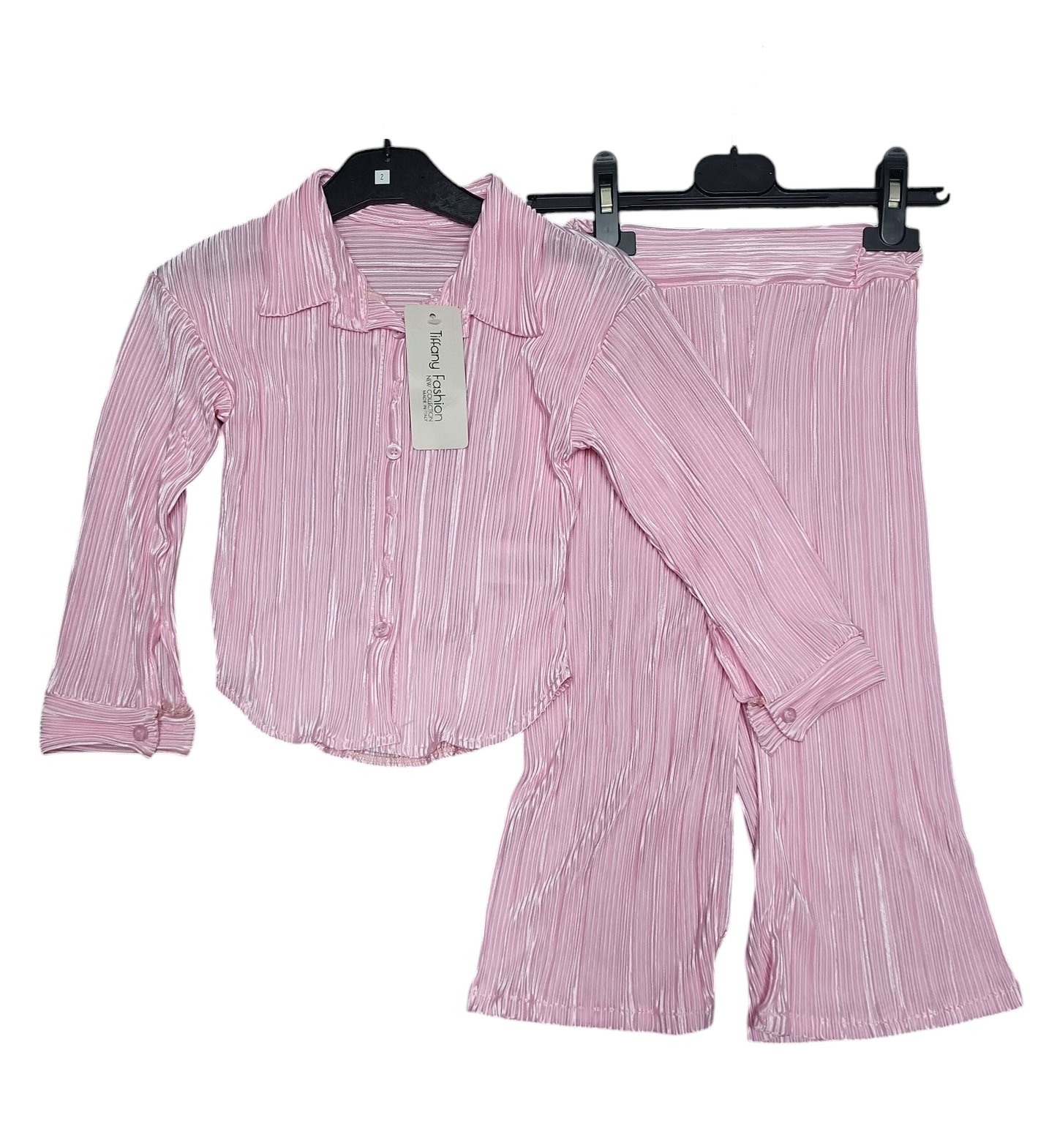 Girls Long Sleeve Blouse & Wide Bottom Trouser Set- Pink or Royal Blue