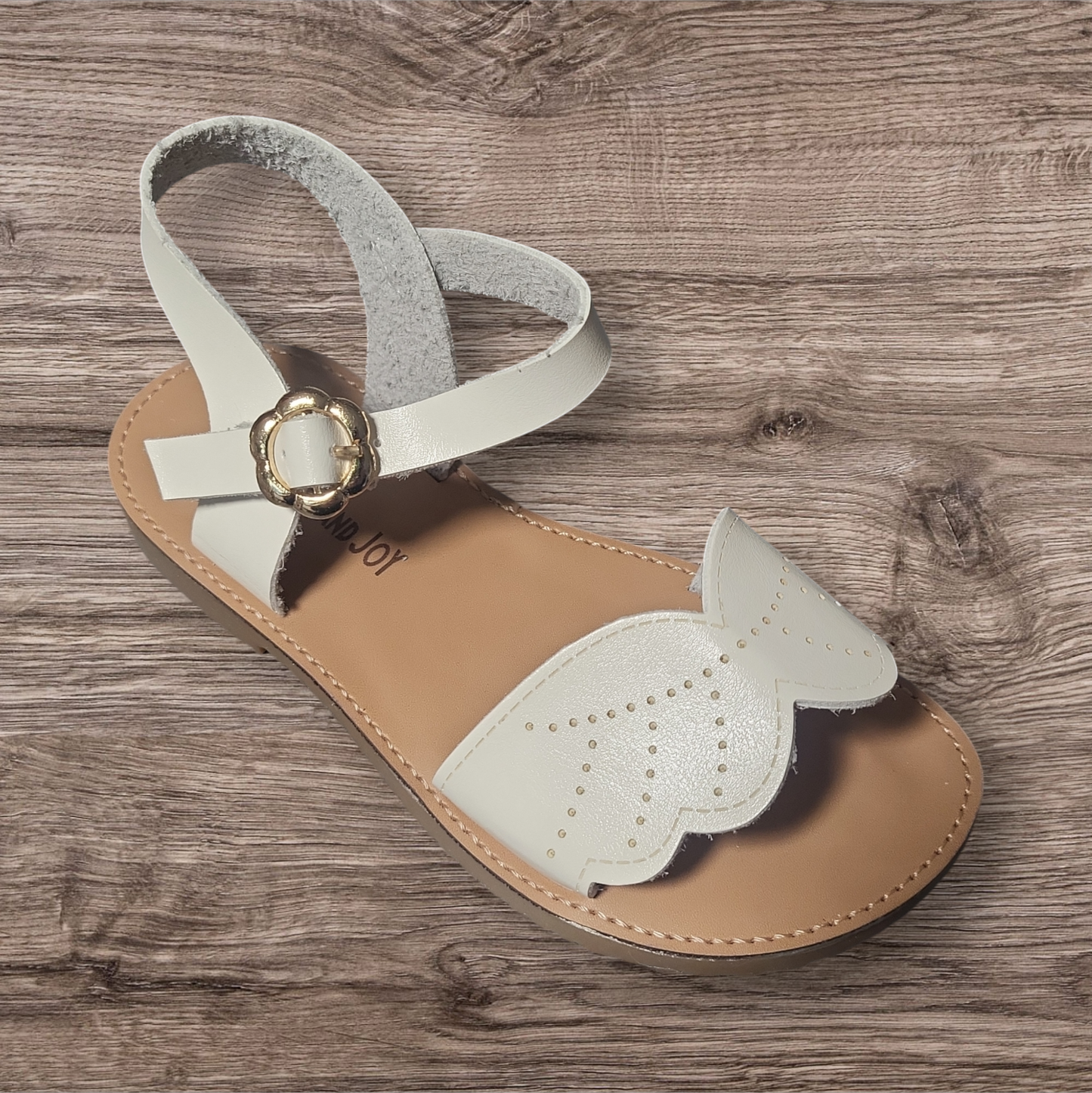 Girls Leather Sandals- White