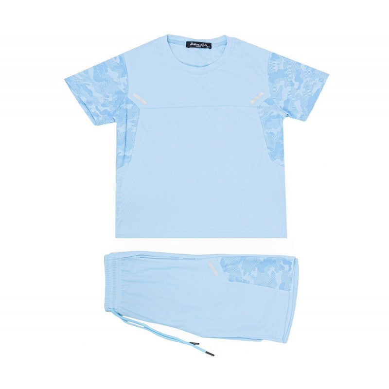 Boys T-Shirt And Shorts Set- Sky Blue