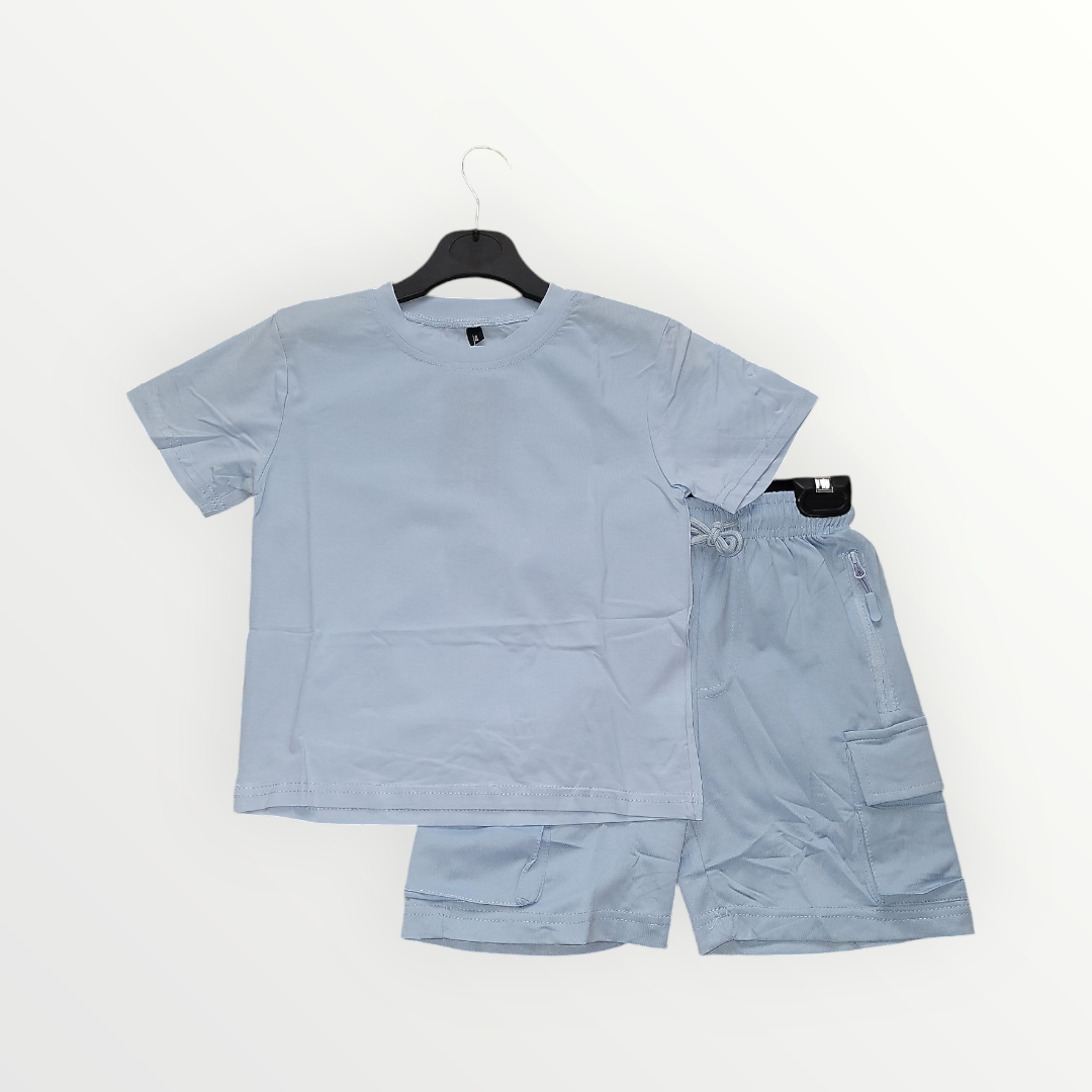 Boy's Cargo Shorts And T-Shirt Set- Various Colours