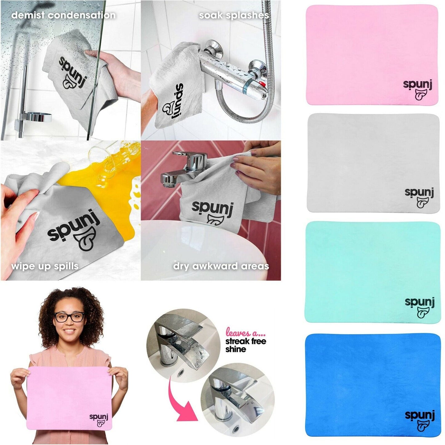 Squij SPUNJ Sponge Cloth Ultra Thirsty Cloth Super Absorbent