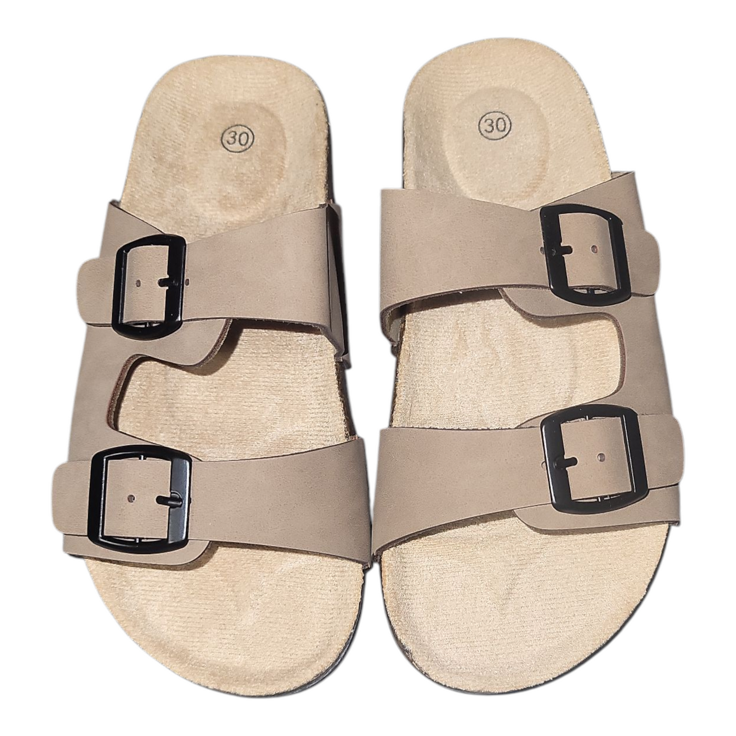 Boy's Birkenstock Style Sandal Slider- Black, Navy & Taupe