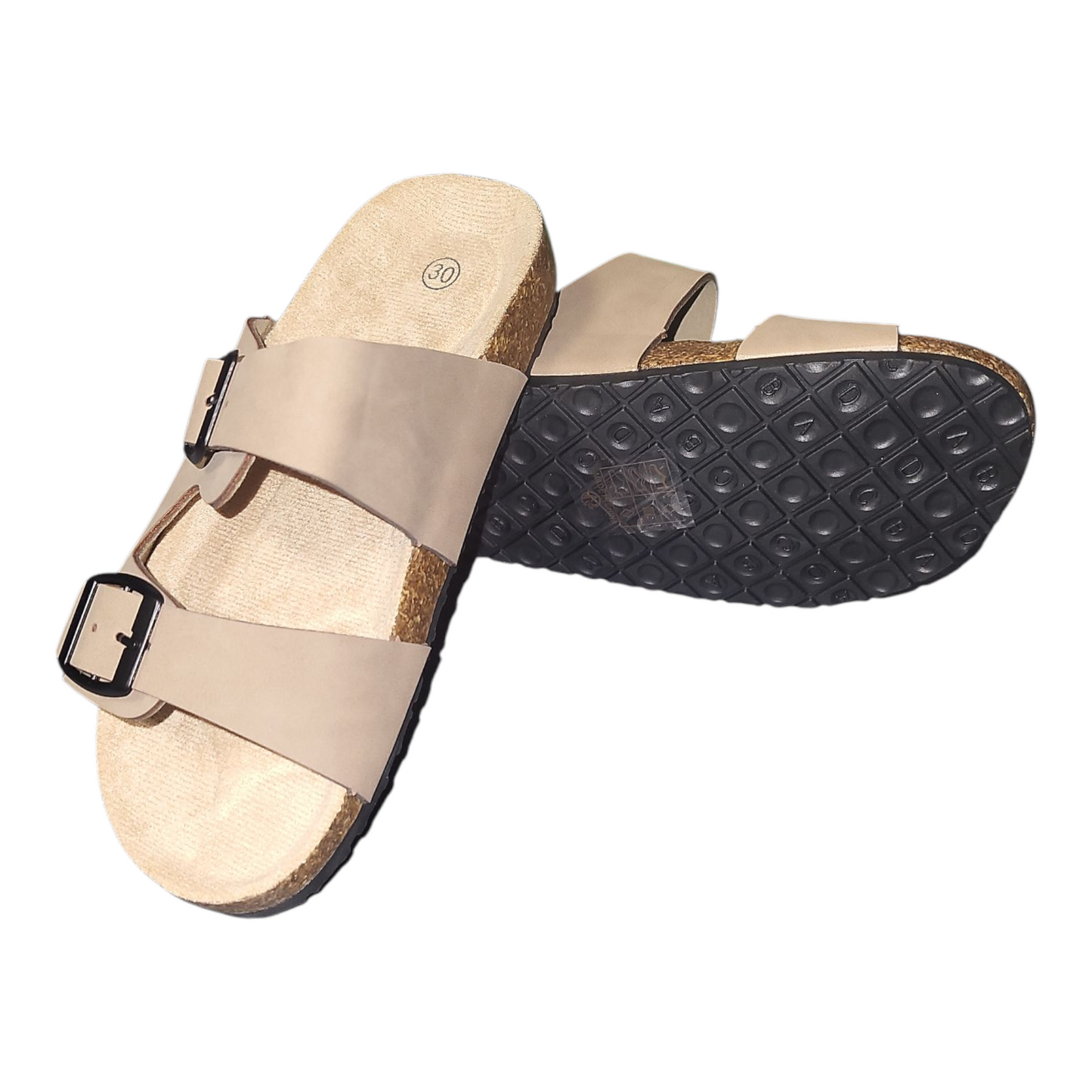 Boy's Birkenstock Style Sandal Slider- Black, Navy & Taupe