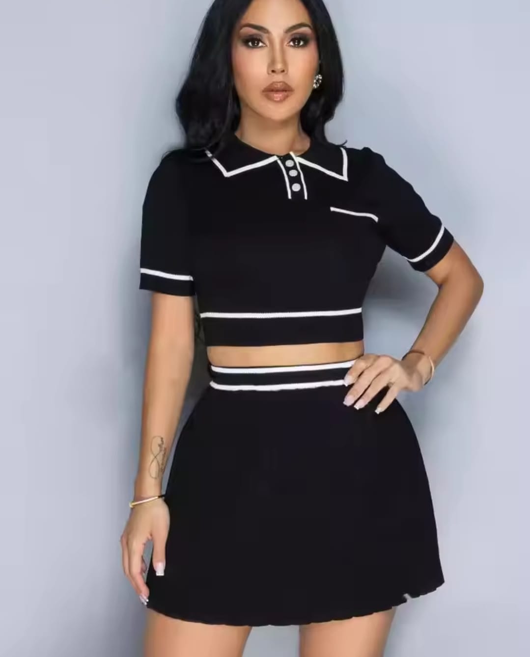 Women's Elegant and Fashionable Knitted Skirt Set