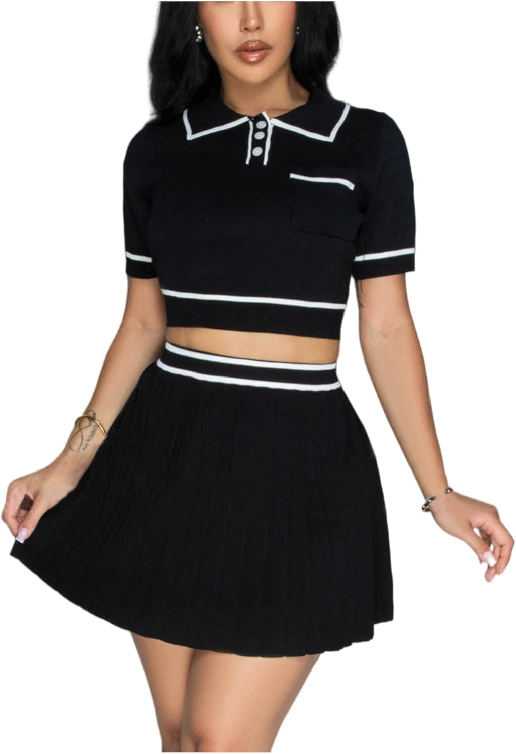Women's Elegant and Fashionable Knitted Skirt Set