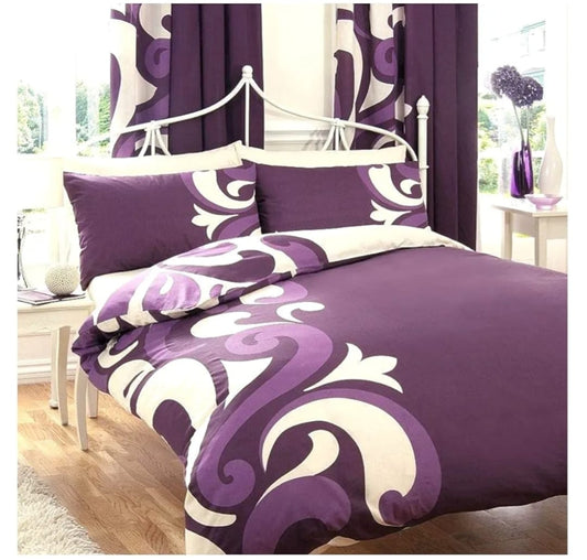 Purple Swell With White Reversable King Bedding Set