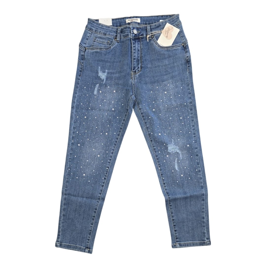 Womens Push up Denim Jeans With Crystals
