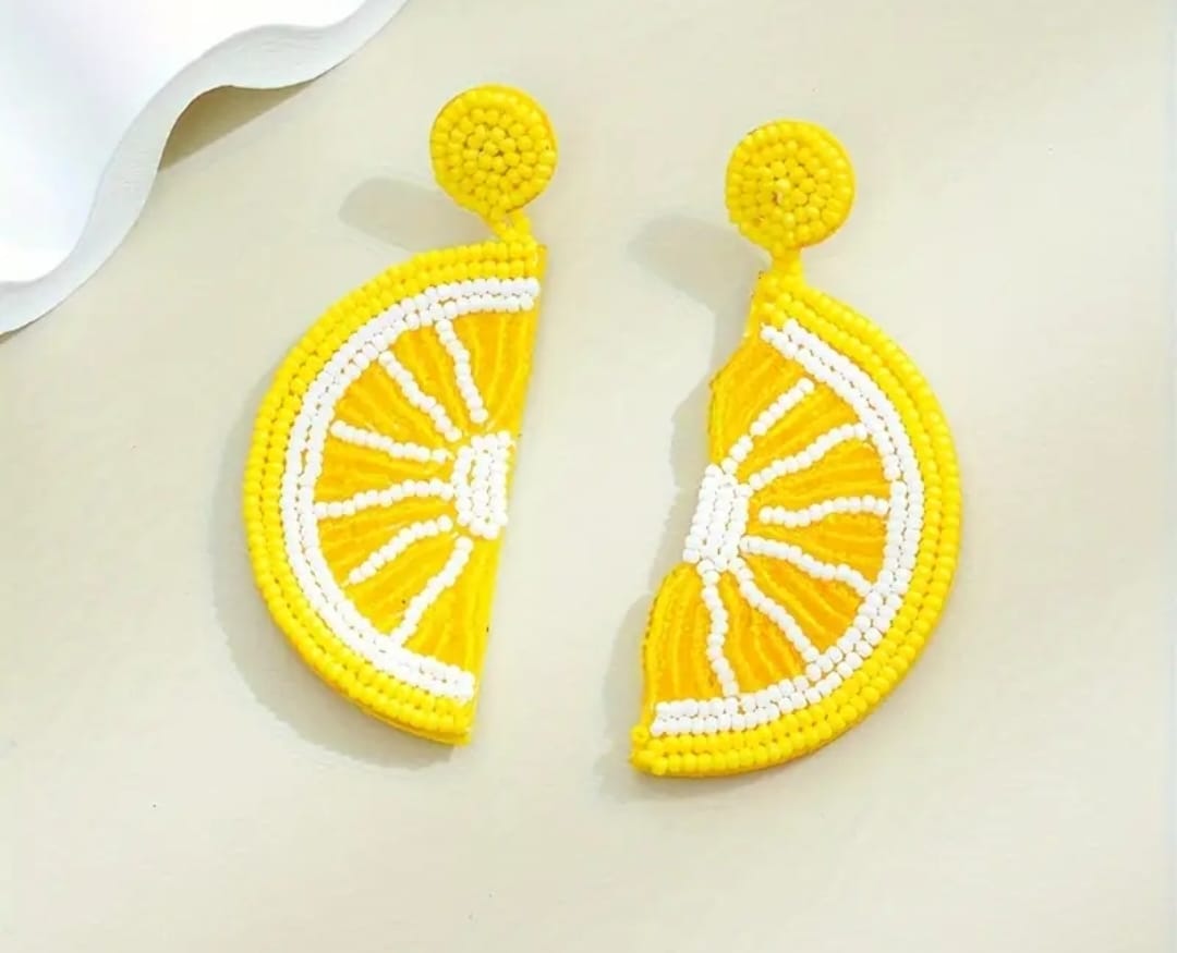 Women's Lemon Slide Beaded Earring