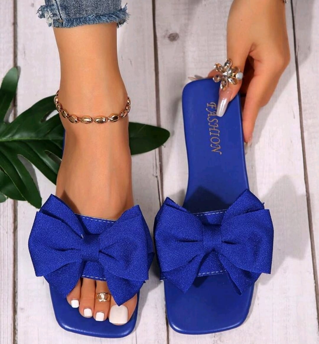 Women's Blue Bow Sandals Flip Flop