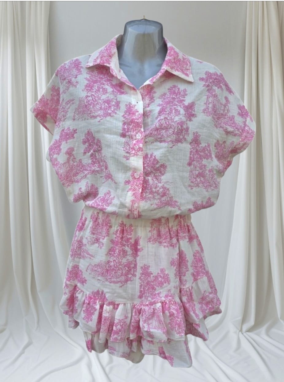 Women's Cotton Detailed Shorts/Skirt Playsuit