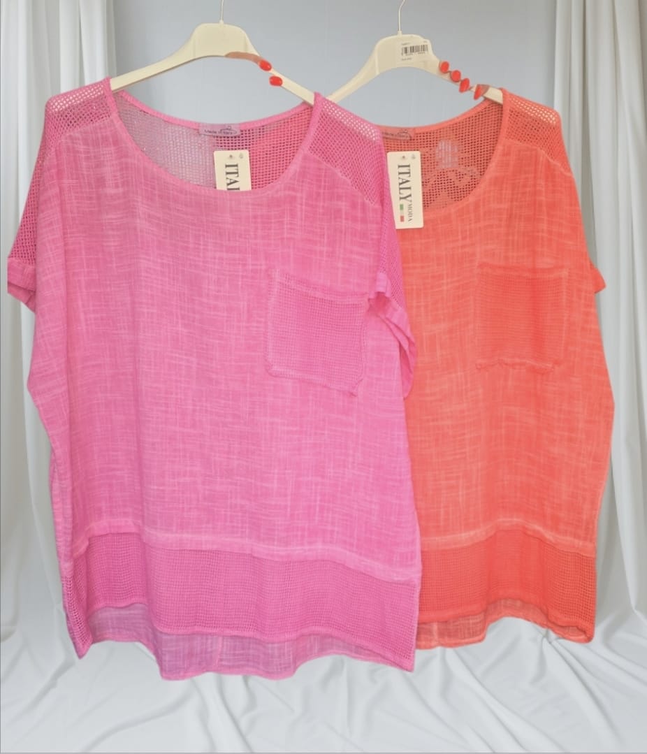 Women's TBag Top With Pocket- One Size