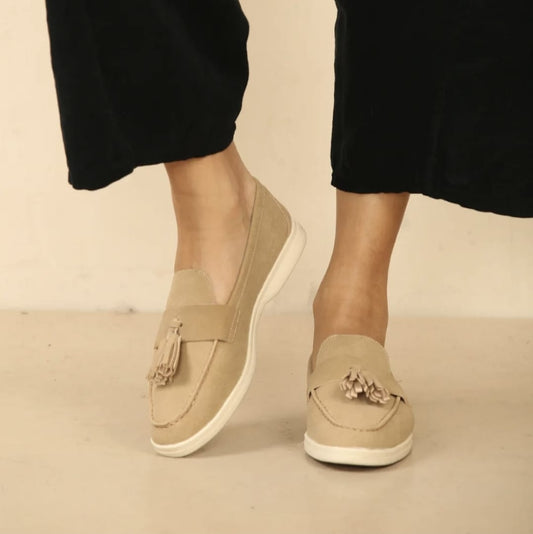 Women's Beige Loafer Shoes