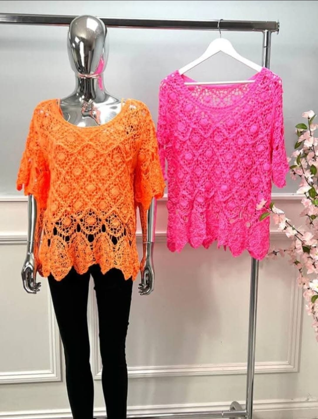 Womens Neon Crochet Top