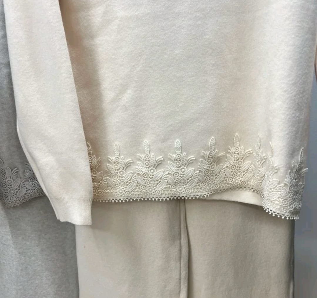 Women's Lounge Wear Suit With Crochet Detailing