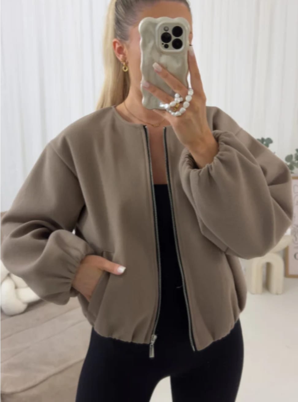 Women's Zipped Bomber Jacket