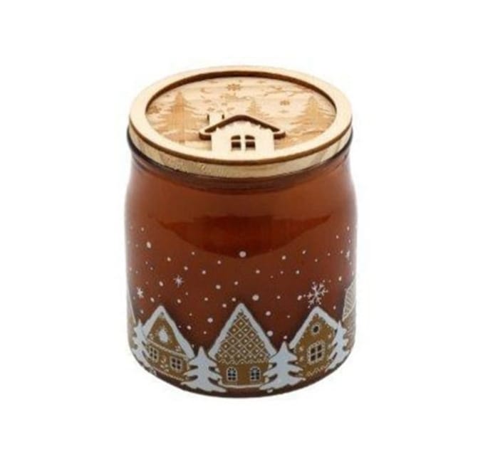Christmas Gingerbread House Candle Pot 9.5x10Cm