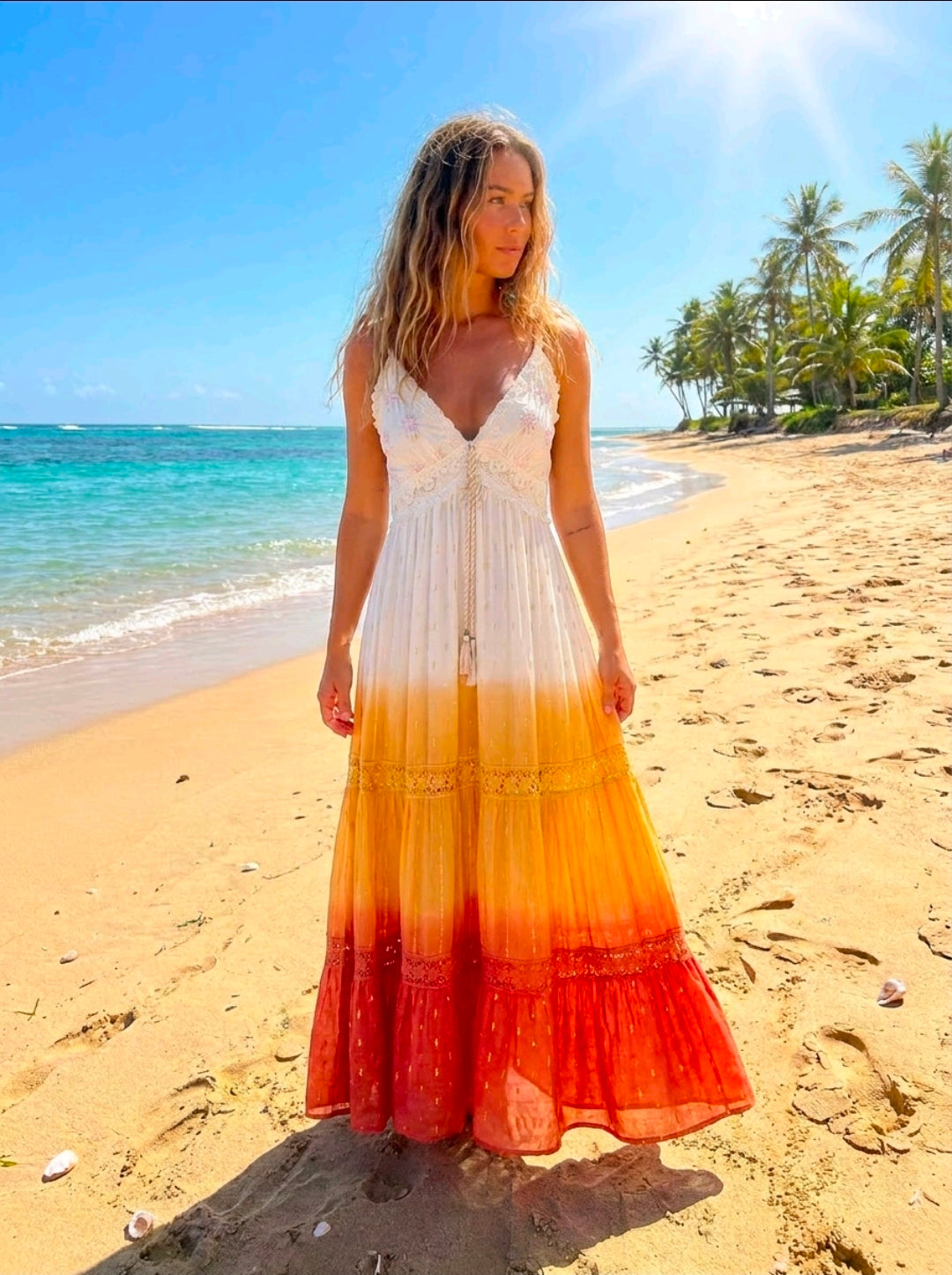 Women's Daisy Boho Crochet Design With Tie Die Dress One Size Uk 6-18
