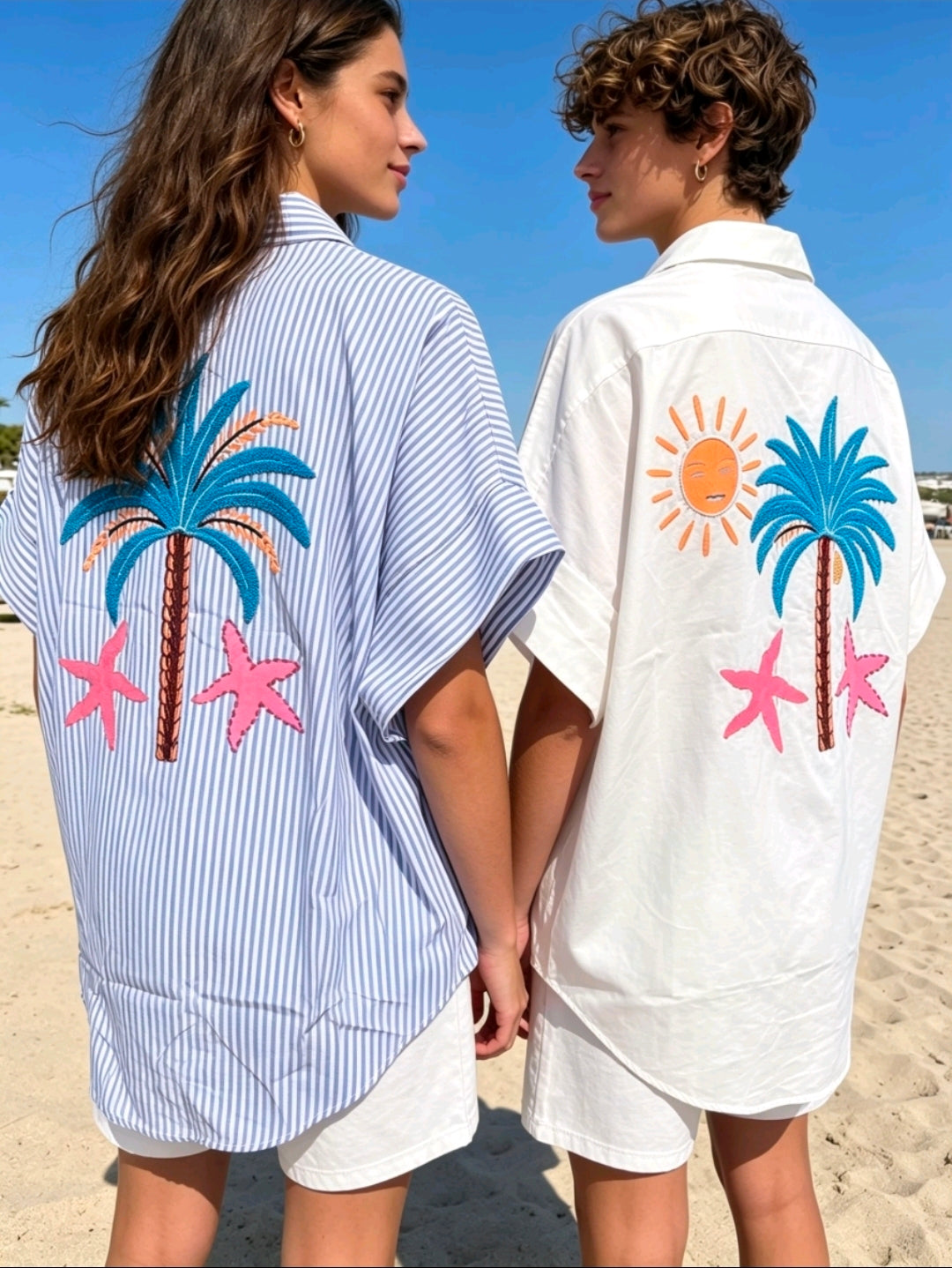 Women's Palm Tree Shirt With Neon Design