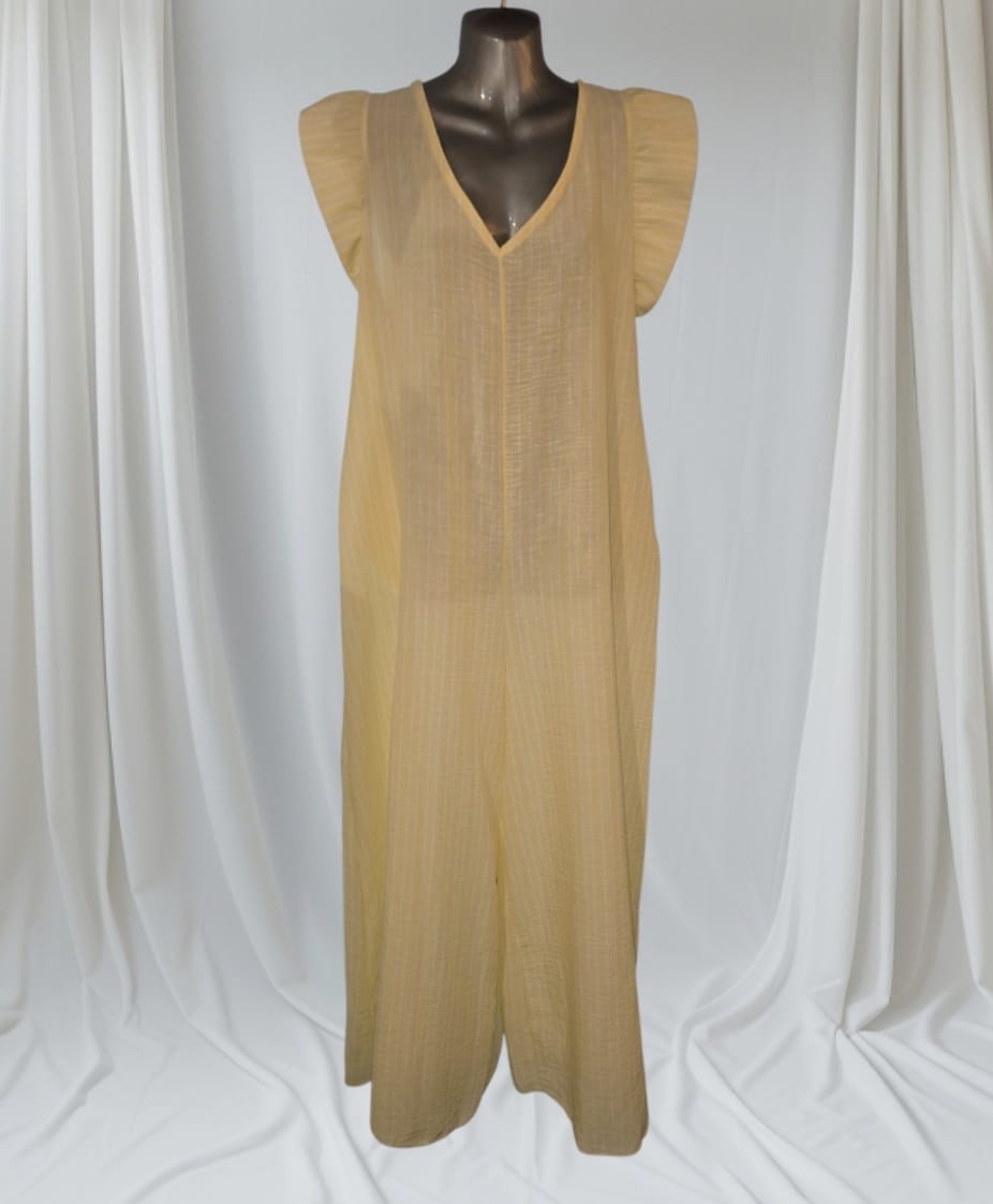 Women's Stripe Over-size Jumpsuit With Tie Back.