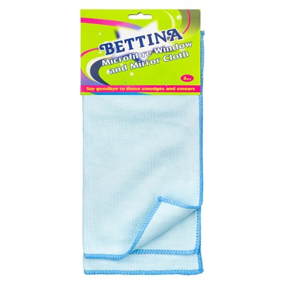 BETTINA MICROFIBRE WINDOW AND MIRROR CLOTH 2PC